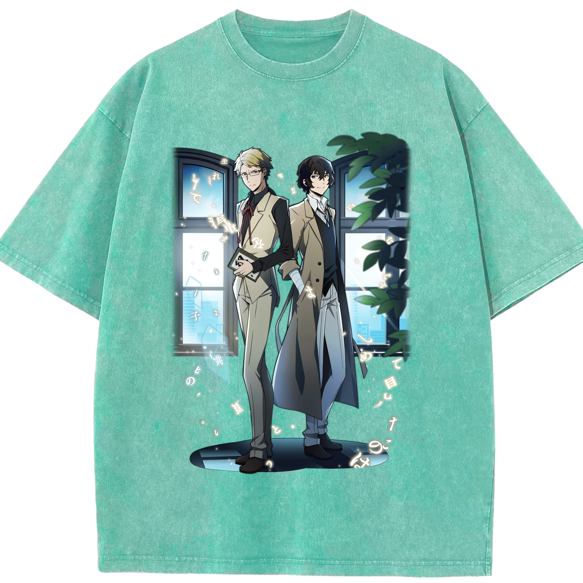 （画像用） 文豪ストレイドッグス Bungo Stray Dogs 綿100% ヴィンテージ風 半袖Tシャツ（フロントプリント）
